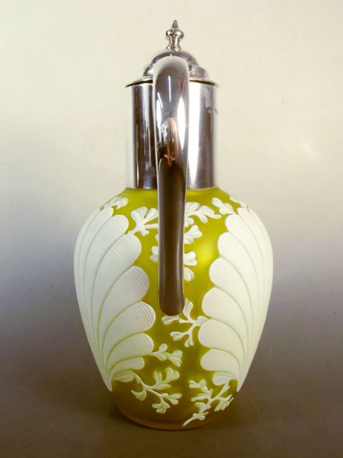 SILVER MOUNTED THOMAS WEBB CAMEO GLASS CLARET JUG 1887 - ADDITIONAL PHOTO 6