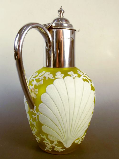 SILVER MOUNTED THOMAS WEBB CAMEO GLASS CLARET JUG 1887 - ADDITIONAL PHOTO 7