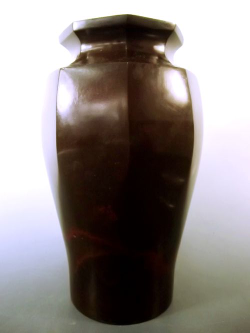 JAPANESE MEIJI PERIOD BRONZE PEONY VASE - ADDITIONAL PHOTO 4