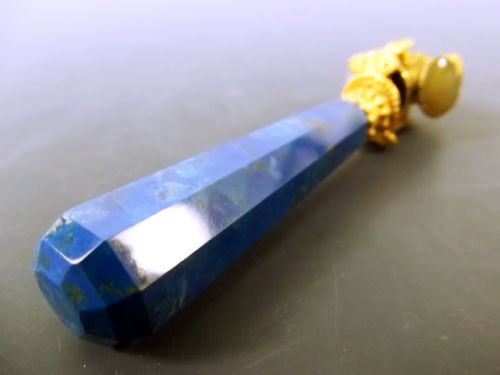 19TH CENTURY LAPIS LAZULI ORMOLU HARDSTONE WHEEL SEAL - ADDITIONAL PHOTO 2