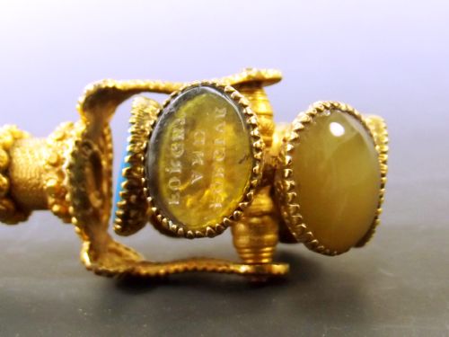 19TH CENTURY LAPIS LAZULI ORMOLU HARDSTONE WHEEL SEAL - ADDITIONAL PHOTO 6