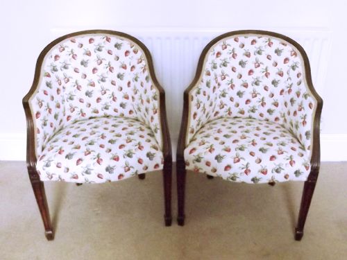 pair of 1920s mahogany tub chairs - CATEGORY: ANTIQUE CHAIRS - DATED 1920