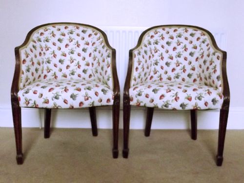 PAIR OF 1920S MAHOGANY TUB CHAIRS - ADDITIONAL PHOTO 1