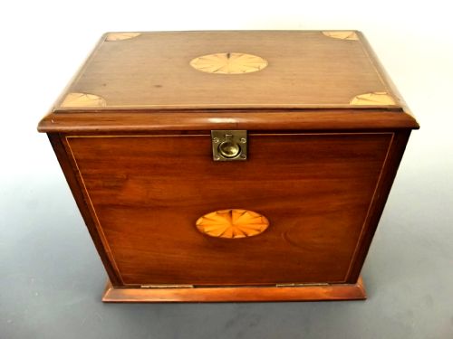 INLAID MAHOGANY LETTER BOX WITH WRITING SLOPE - ADDITIONAL PHOTO 1
