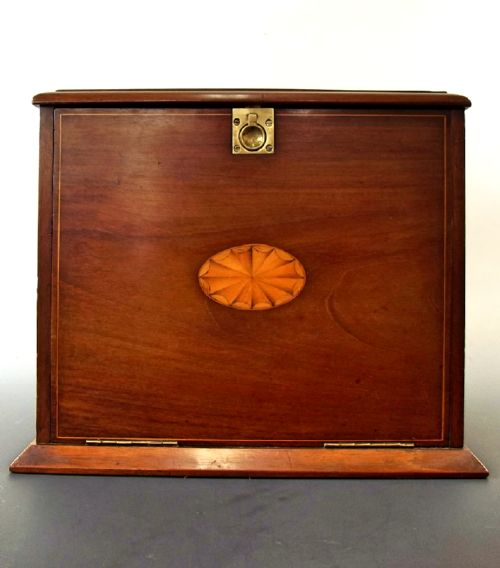 INLAID MAHOGANY LETTER BOX WITH WRITING SLOPE - ADDITIONAL PHOTO 2