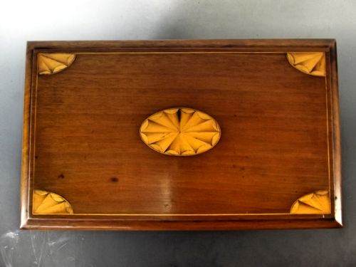 INLAID MAHOGANY LETTER BOX WITH WRITING SLOPE - ADDITIONAL PHOTO 5