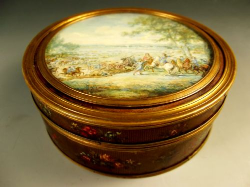 18th c french vernismartin lacquer hand painted bonbonniere - CATEGORY: ANTIQUE BOXES - DATED 18TH CENTURY