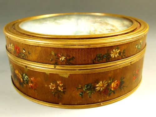 18TH C FRENCH VERNISMARTIN LACQUER HAND PAINTED BONBONNIERE - ADDITIONAL PHOTO 6