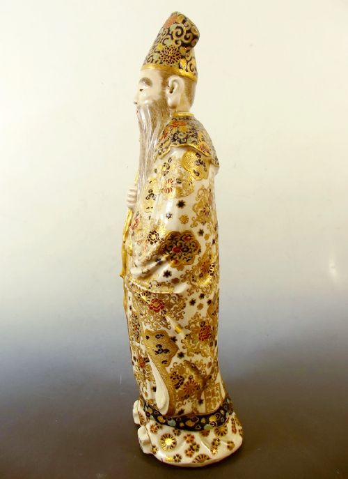 JAPANESE IMPERIAL SATSUMA FUKUROKUJU FIGURNE MEIJI PERIOD - ADDITIONAL PHOTO 2