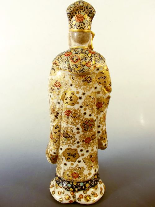 JAPANESE IMPERIAL SATSUMA FUKUROKUJU FIGURNE MEIJI PERIOD - ADDITIONAL PHOTO 3
