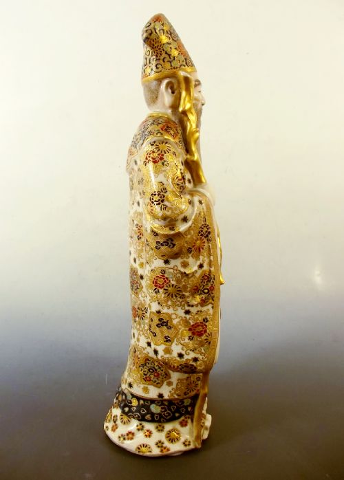 JAPANESE IMPERIAL SATSUMA FUKUROKUJU FIGURNE MEIJI PERIOD - ADDITIONAL PHOTO 5