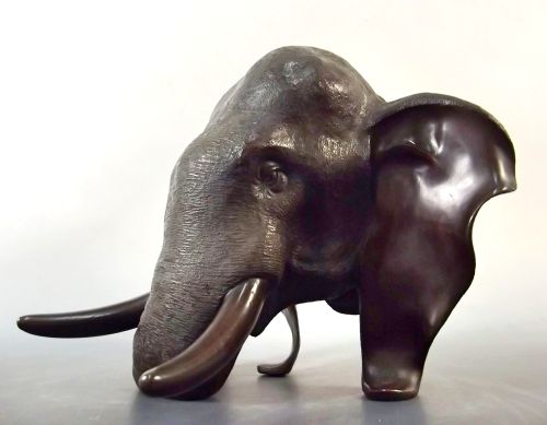 HUGE PR JAPANESE MEIJI PERIOD BRONZE ELEPHANT BOOKENDS BY GENRYUSAI SEIYA - ADDITIONAL PHOTO 4