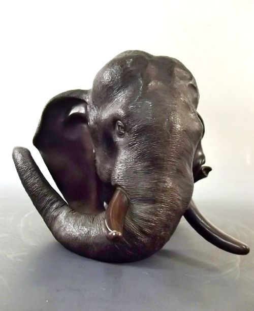 HUGE PR JAPANESE MEIJI PERIOD BRONZE ELEPHANT BOOKENDS BY GENRYUSAI SEIYA - ADDITIONAL PHOTO 7