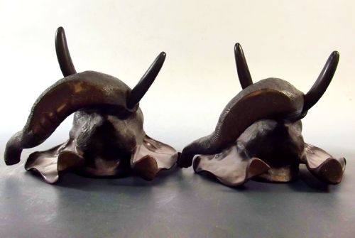 HUGE PR JAPANESE MEIJI PERIOD BRONZE ELEPHANT BOOKENDS BY GENRYUSAI SEIYA - ADDITIONAL PHOTO 8