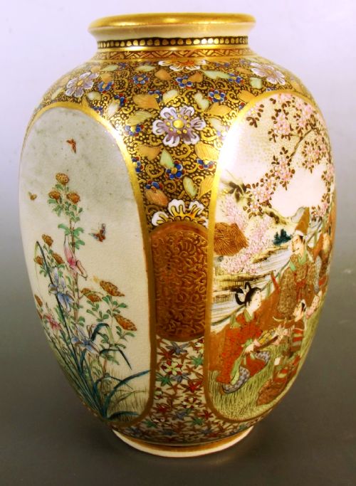 JAPANESE MEIJI PERIOD SATSUMA EARTHENWARE VASE - ADDITIONAL PHOTO 1