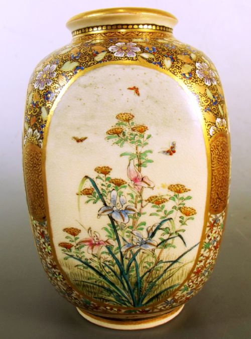JAPANESE MEIJI PERIOD SATSUMA EARTHENWARE VASE - ADDITIONAL PHOTO 3