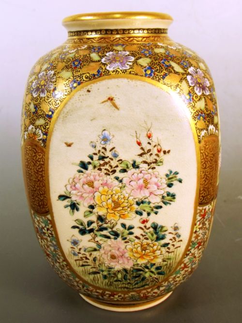 JAPANESE MEIJI PERIOD SATSUMA EARTHENWARE VASE - ADDITIONAL PHOTO 5