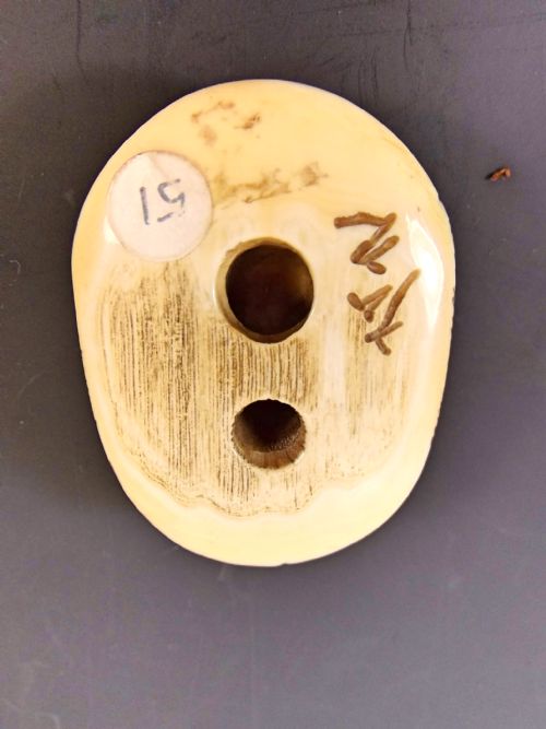 JAPANESE MEIJI PERIOD IVORY NOH MASK NETSUKE SIGNED TOMOHISA - ADDITIONAL PHOTO 3