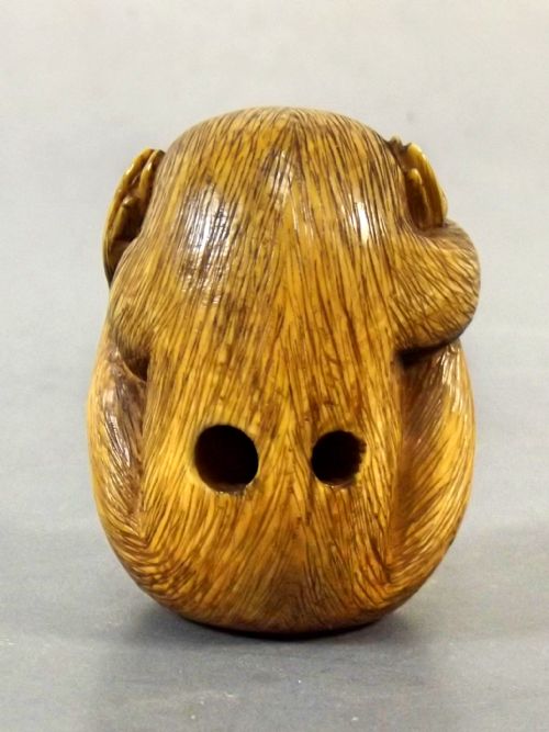JAPANESE MEIJI PERIOD IVORY MONKEY NETSUKE SIGNED HIDEYUKI - ADDITIONAL PHOTO 3