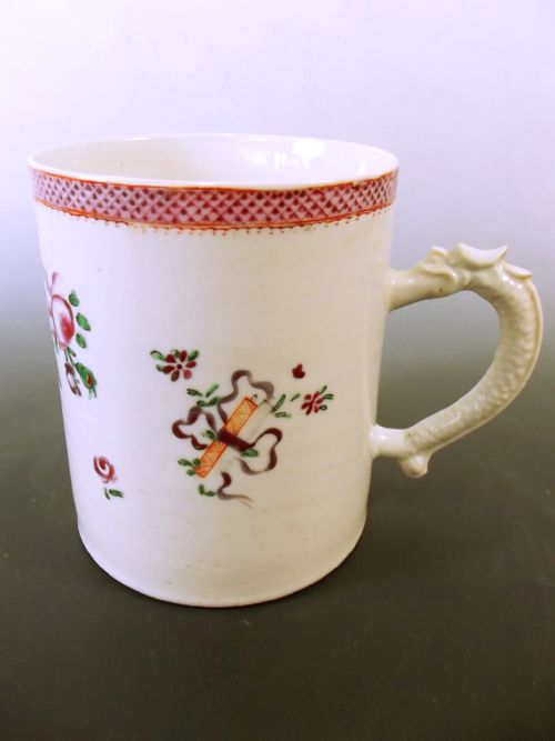 fine large 18th century chinese famile rose tankard - CATEGORY: ANTIQUE CERAMICS - DATED 18TH CENTURY