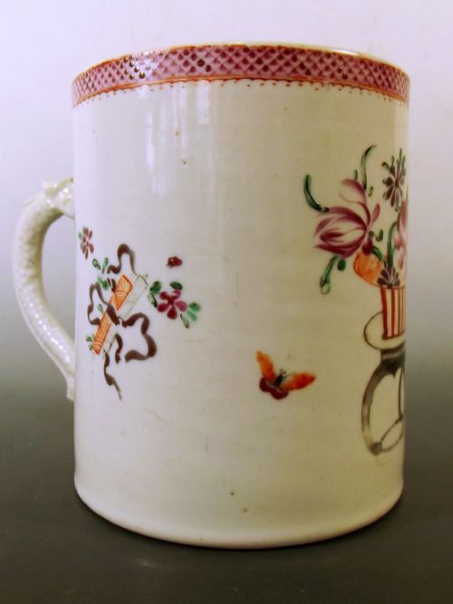 FINE LARGE 18TH CENTURY CHINESE FAMILE ROSE TANKARD - ADDITIONAL PHOTO 1