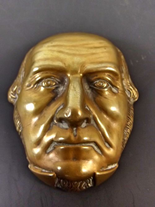 victorian brass vesta case gladstone portrait - CATEGORY: ANTIQUE MISCELLANEOUS - DATED 1890