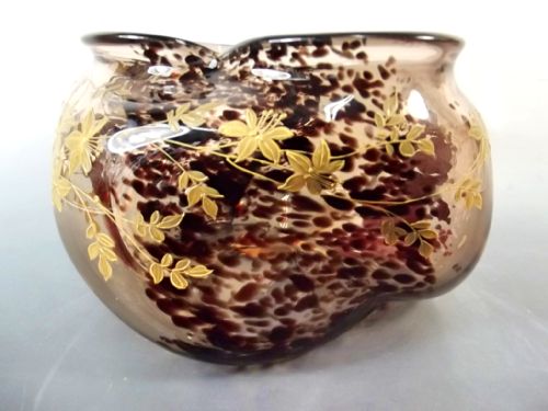 LARGE HARRACH OXBLOOD GLASS VARIEGATED VASE GILT DECORATION C1890 - ADDITIONAL PHOTO 2