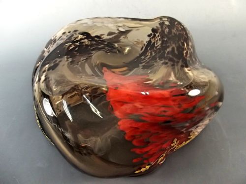 LARGE HARRACH OXBLOOD GLASS VARIEGATED VASE GILT DECORATION C1890 - ADDITIONAL PHOTO 7