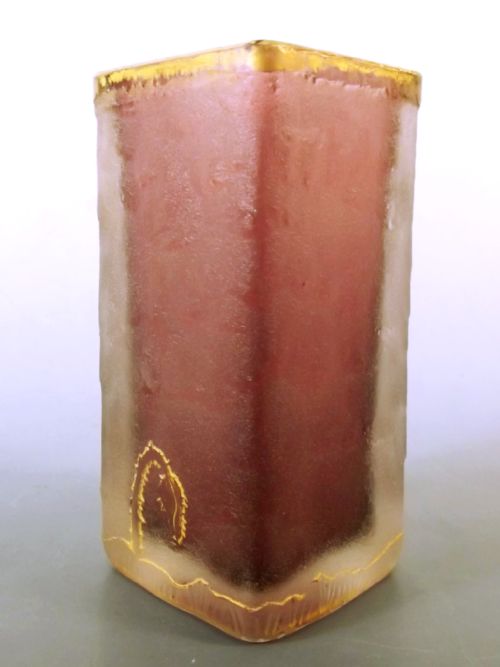 DAUM NANCY GILDED ACID CUT CAMEO GLASS POPPY VASE C1890 - ADDITIONAL PHOTO 3