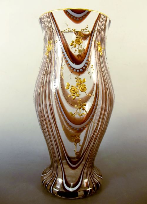 thomas webb filamentosa glass vase jules barbe decoration - CATEGORY: ANTIQUE GLASS - DATED 1890
