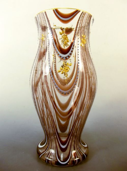 THOMAS WEBB FILAMENTOSA GLASS VASE JULES BARBE DECORATION - ADDITIONAL PHOTO 2