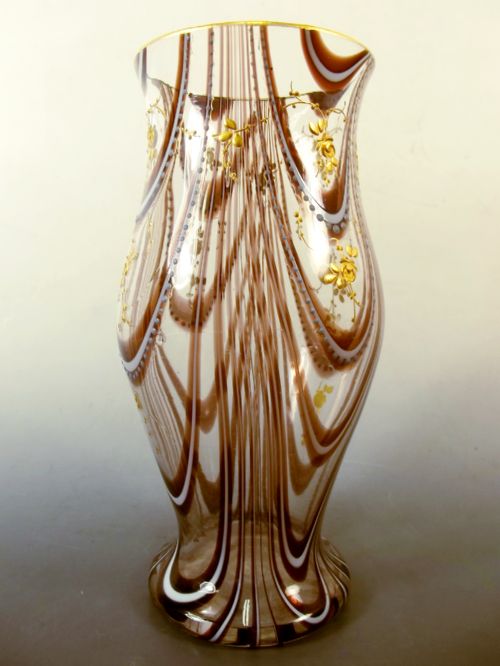 THOMAS WEBB FILAMENTOSA GLASS VASE JULES BARBE DECORATION - ADDITIONAL PHOTO 3