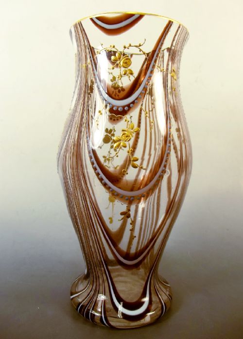 THOMAS WEBB FILAMENTOSA GLASS VASE JULES BARBE DECORATION - ADDITIONAL PHOTO 4