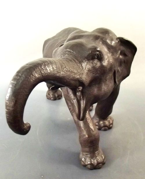 LARGE JAPANESE MEIJI PERIOD BRONZE ELEPHANT OKIMONO - ADDITIONAL PHOTO 2