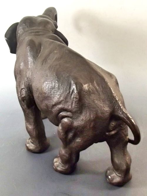 LARGE JAPANESE MEIJI PERIOD BRONZE ELEPHANT OKIMONO - ADDITIONAL PHOTO 6