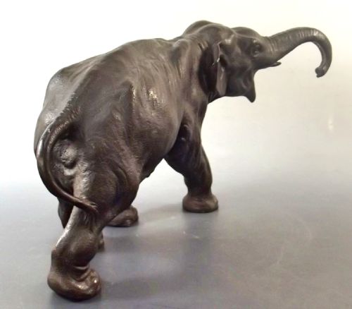 LARGE JAPANESE MEIJI PERIOD BRONZE ELEPHANT OKIMONO - ADDITIONAL PHOTO 7