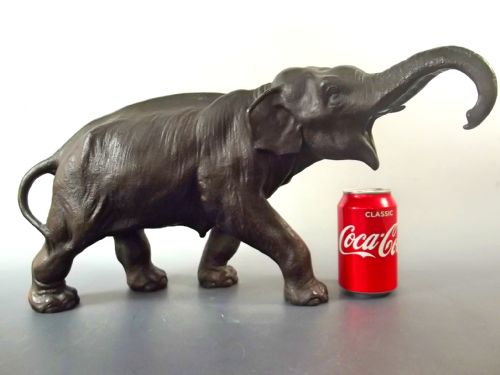 LARGE JAPANESE MEIJI PERIOD BRONZE ELEPHANT OKIMONO - ADDITIONAL PHOTO 8