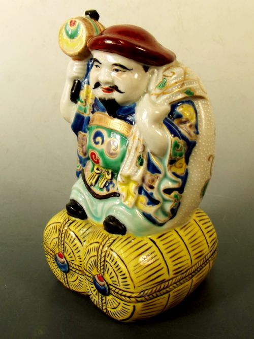 JAPANESE MEIJI PERIOD KUTANI DAIKOKU FIGURINE - ADDITIONAL PHOTO 1