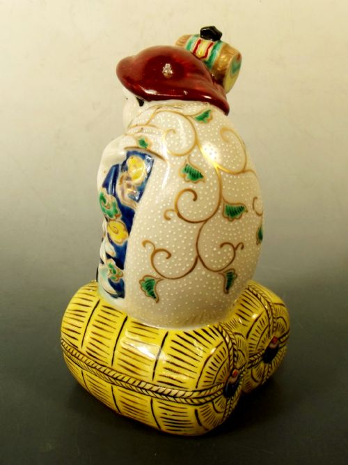 JAPANESE MEIJI PERIOD KUTANI DAIKOKU FIGURINE - ADDITIONAL PHOTO 2
