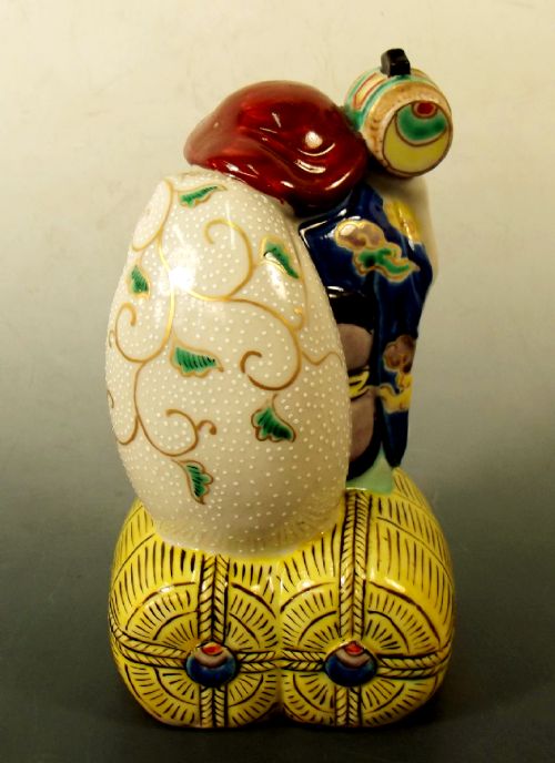 JAPANESE MEIJI PERIOD KUTANI DAIKOKU FIGURINE - ADDITIONAL PHOTO 3