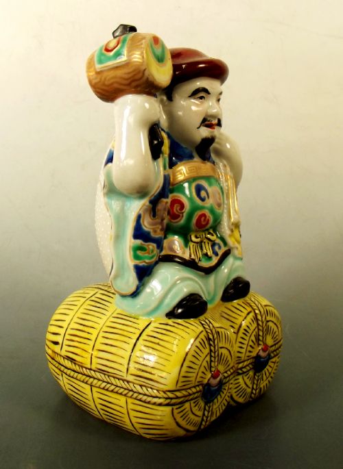 JAPANESE MEIJI PERIOD KUTANI DAIKOKU FIGURINE - ADDITIONAL PHOTO 4