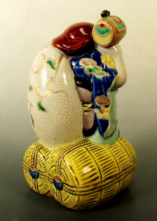JAPANESE MEIJI PERIOD KUTANI DAIKOKU FIGURINE - ADDITIONAL PHOTO 5