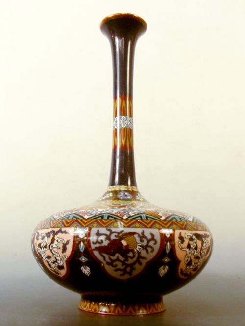 JAPANESE MEIJI PERIOD CLOISONNE ENAMEL VASE - ADDITIONAL PHOTO 2