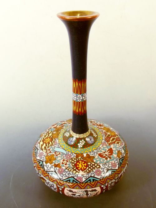 JAPANESE MEIJI PERIOD CLOISONNE ENAMEL VASE - ADDITIONAL PHOTO 5