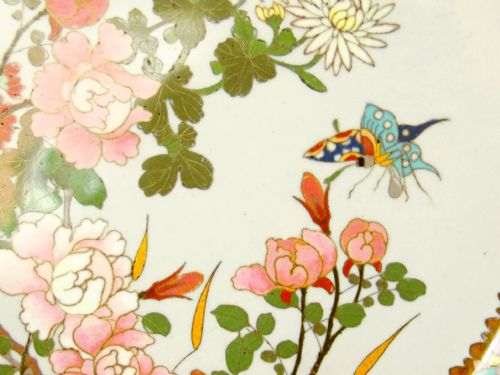 JAPANESE MEIJI PERIOD CLOISONNE ENAMEL LOBED CHARGER - ADDITIONAL PHOTO 2