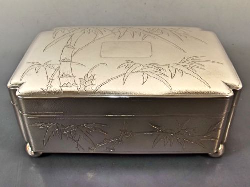 large 19th c chinese silver trinket box by yok sang - CATEGORY: ANTIQUE SILVER - DATED 1890