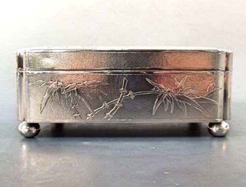 LARGE 19TH C CHINESE SILVER TRINKET BOX BY YOK SANG - ADDITIONAL PHOTO 2