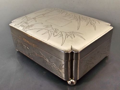 LARGE 19TH C CHINESE SILVER TRINKET BOX BY YOK SANG - ADDITIONAL PHOTO 3