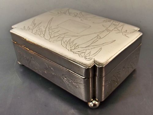 LARGE 19TH C CHINESE SILVER TRINKET BOX BY YOK SANG - ADDITIONAL PHOTO 5