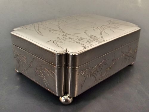 LARGE 19TH C CHINESE SILVER TRINKET BOX BY YOK SANG - ADDITIONAL PHOTO 6